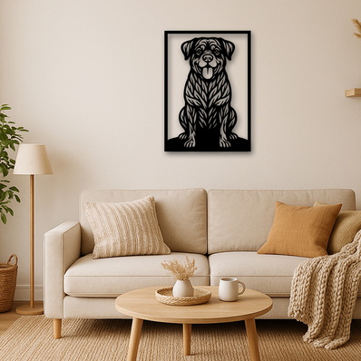 Rottweiler Laser SVG, Cute Dog Laser Cut, Pet Lover Design - HappyDesignStudio - 002