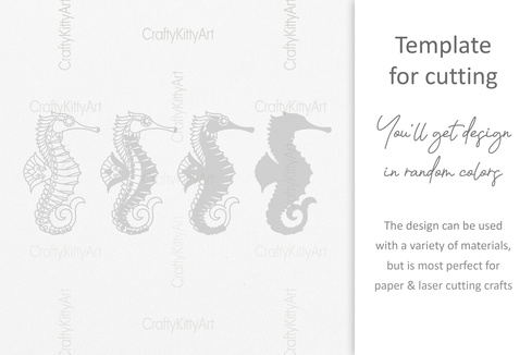 Seahorse, Mandala Sea horse, 3D layered SVG DXF PNG files Seahorse, Mandala Sea horse, 3D layered SVG DXF PNG files - CraftyKittyArt - 001