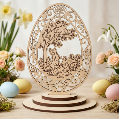 Easter Egg Stand SVG Bundle, 5 Easter Bunny Laser Cut Files - HappyDesignStudio - 004