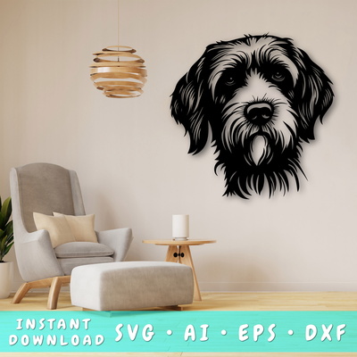 Wirehaired Pointing Griffon Laser SVG - HappyDesignStudio - 001
