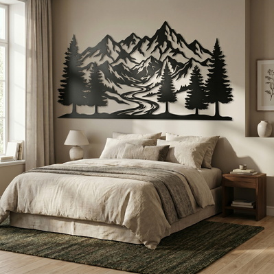 山林金屬牆飾 svg 文件 | cnc 等離子切割文件 - HappyDesignStudio - 004