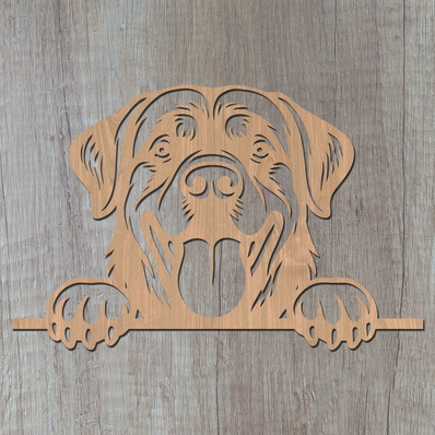 偷看羅威納犬雷射 svg、狗爪印、寵物愛好者 svg - HappyDesignStudio - 002