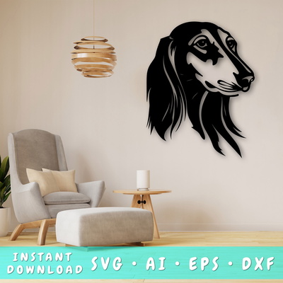 Saluki Laser SVG Cut File - HappyDesignStudio - 001