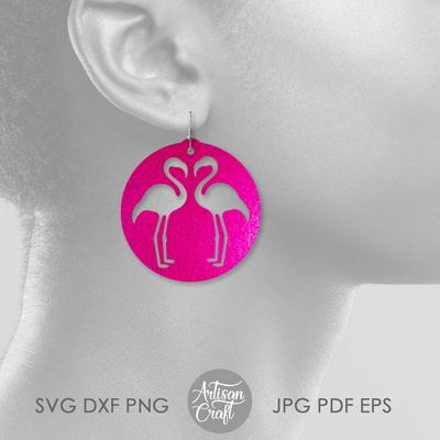 用於製作熱帶珠寶的火烈鳥耳環 svg 切割文件 - Artisan Craft - 008