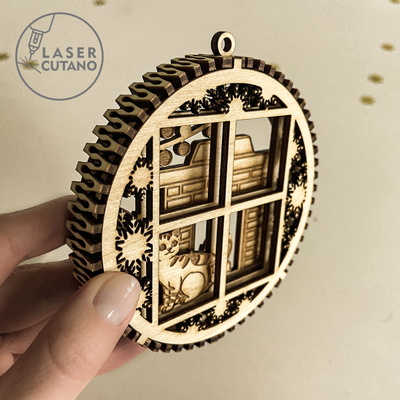 Christmas Ornament Scene decoration - LaserCutano - 003