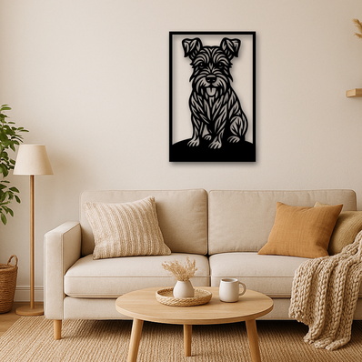 Miniature Schnauzer Laser SVG, Cute Dog Laser Cut Files - HappyDesignStudio - 002