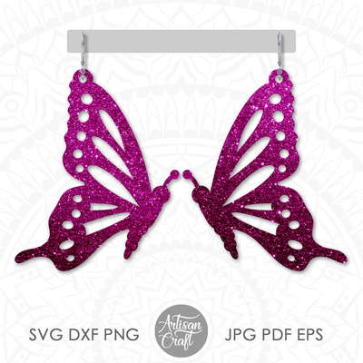 Butterfly Wing Earrings SVG for laser cutting - Artisan Craft - 001