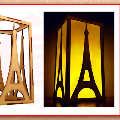 Laser cut Eiffel Tower candle holder SVG template - Daniel San - 001