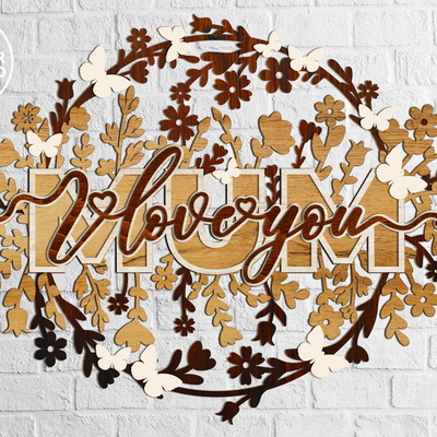 我愛你媽媽花圈 - LaserCutano - 002