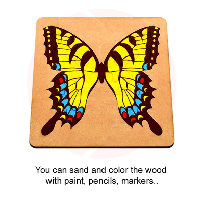 雷射切割 svg 蝴蝶拼圖向量模板 diy 工藝品 - Daniel San - 003