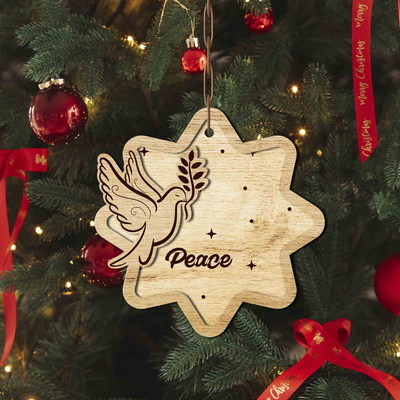 Christmas “Peace” Ornament - Laser Cut File