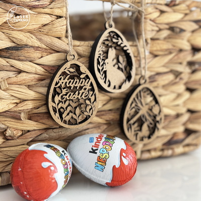 復活節快樂裝飾標籤 - LaserCutano - 002
