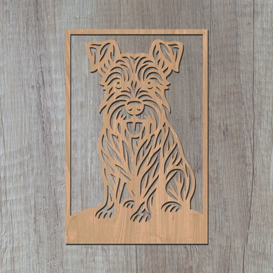 Miniature Schnauzer Laser SVG, Cute Dog Laser Cut Files - HappyDesignStudio - 003