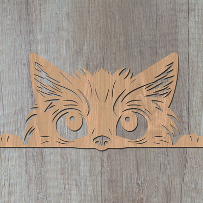 偷看貓 雷射 svg - HappyDesignStudio - 002