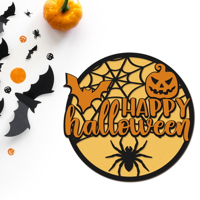 萬聖節門掛件雷射切割模板 - LaserCutano - 001