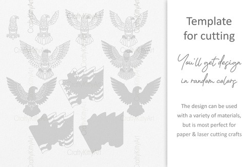 Patriotic Eagle, American Flag, 3D layered SVG DXF PNG files Patriotic Eagle, American Flag, 3D layered SVG DXF PNG files - CraftyKittyArt - 001
