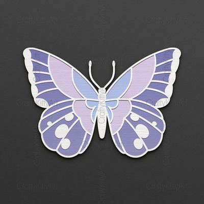 Butterfly, Spring Butterfly, 3D layered SVG DXF PNG files - CraftyKittyArt - 002