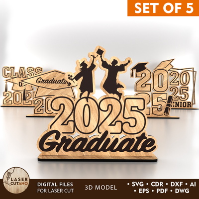 五件套畢業裝飾 - LaserCutano - 001