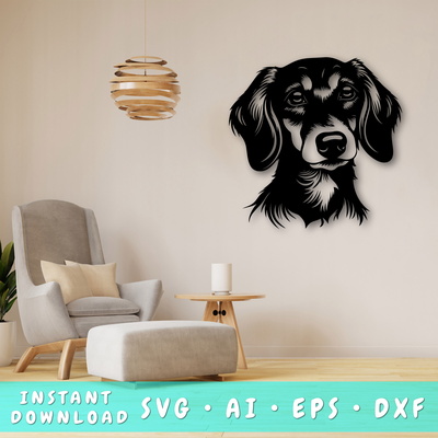 臘腸犬雷射 svg、維納狗雷射 svg - HappyDesignStudio - 001