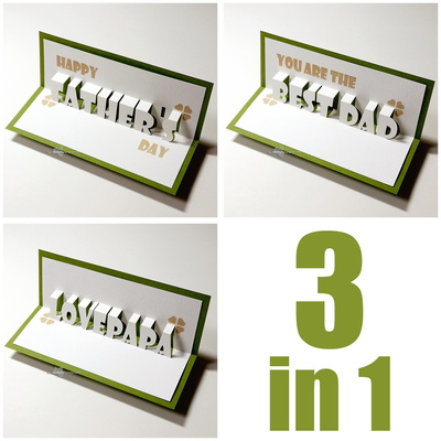 Pop-Up Card (3-in-1) Dad'sDay  (Clover)