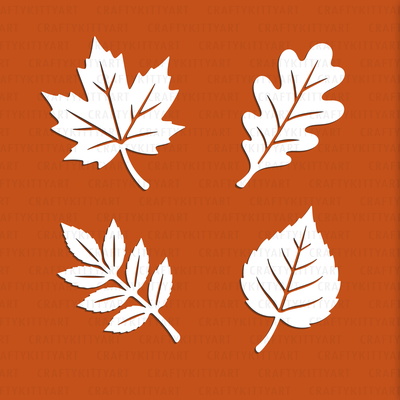 Leaves Laser Paper cutting SVG: Maple leaf, Oak leaf cut out - CraftyKittyArt - 001