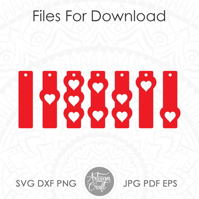 長條耳環、心型耳環 svg、情人節耳環 - Artisan Craft - 003