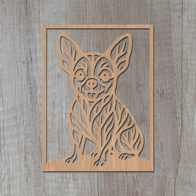 Chihuahua Laser SVG, Cute Dog Laser Cut, Pet Lover Design - HappyDesignStudio - 003