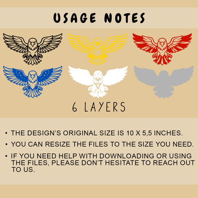 Patriotic Eagle Multilayer SVG, 3D Layered Eagle Cut File - HappyDesignStudio - 003