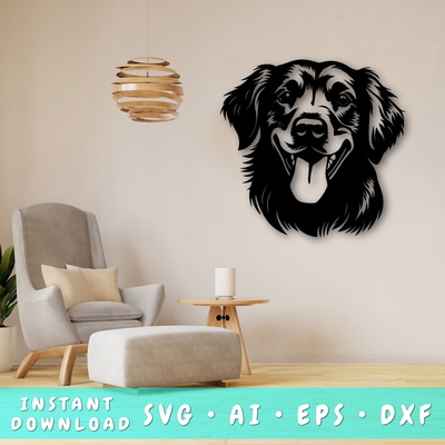 Golden Retriever Laser SVG - HappyDesignStudio - 001