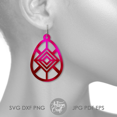 Easter earrings showing teardrop shapes & Easter eggs - Artisan Craft - 004