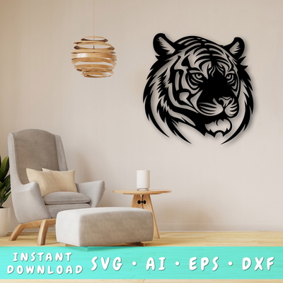 Tiger Laser SVG - HappyDesignStudio - 001