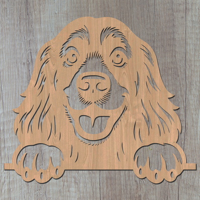 偷看可卡犬雷射 svg，狗雷射切割設計 - HappyDesignStudio - 002