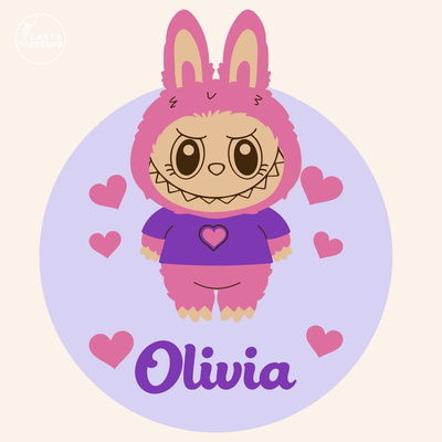 Labubu 個人化兒童牆畫 - LaserCutano - 002