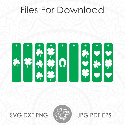 聖派翠克節耳環 svg，條形耳環，三葉草 - Artisan Craft - 005