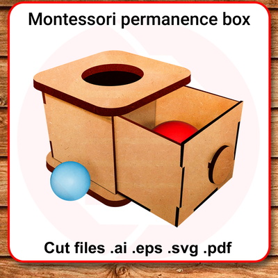 Laser cut Montessori school Permanence box SVG template DIY - Daniel San - 001