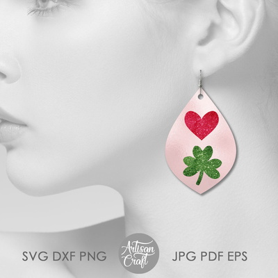 聖派翠克節耳環，人造皮革耳環 svg - Artisan Craft - 002