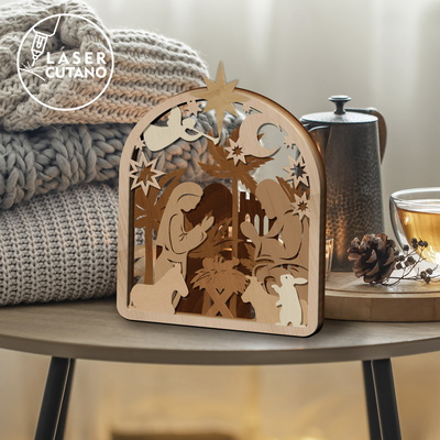 聖誕節耶穌誕生場景模板 - LaserCutano - 004