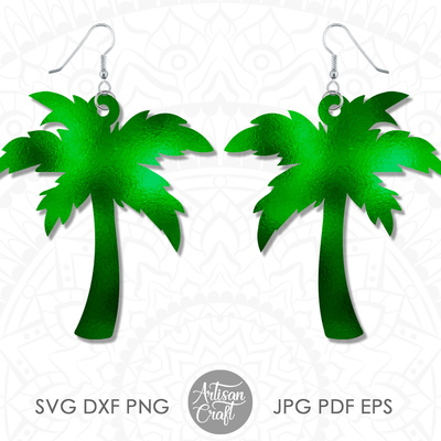 Palm Tree Earrings SVG for laser cutting - Artisan Craft - 002