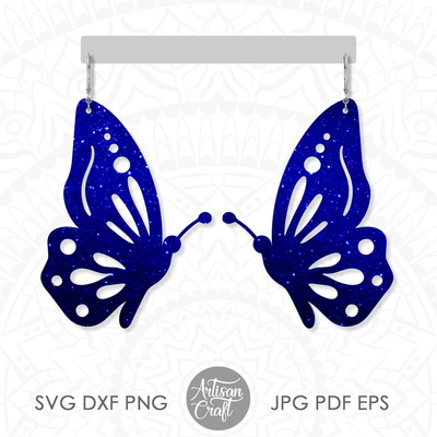 蝴蝶耳環激光切割文件顯示蝴蝶翅膀 - Artisan Craft - 001