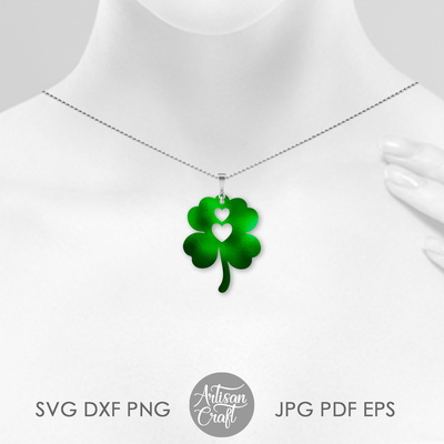 Four Leaf Clover Earrings SVG, St Patrick's Day Earrings - Artisan Craft - 005