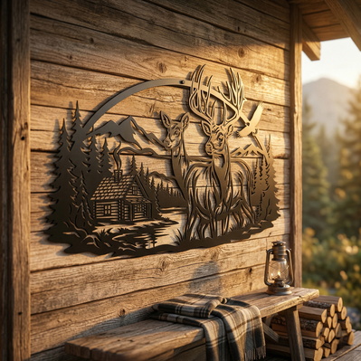 Deer Family Metal Wall Art SVG | Wildlife Plasma Cut File - HappyDesignStudio - 003