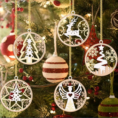 聖誕樹圓形裝飾品 - LaserCutano - 002