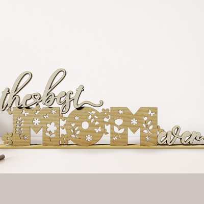 直立式裝飾史上最佳媽媽 - LaserCutano - 004