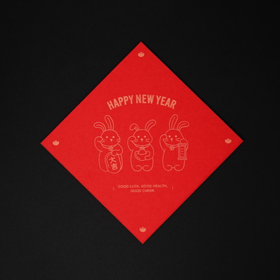 Rabbit red envelope & couplet set