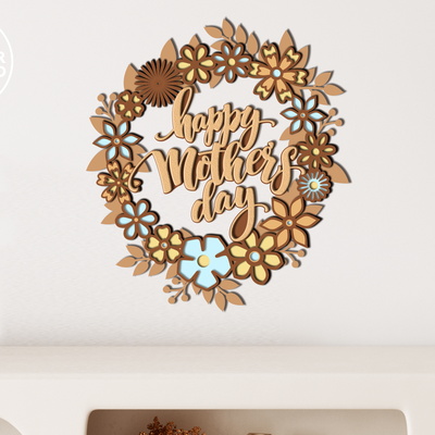 母親節快樂花圈 - LaserCutano - 003