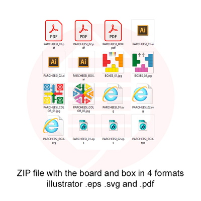 Laser cut template Parcheesi parchis board game Gowforge SVG - Daniel San - 006