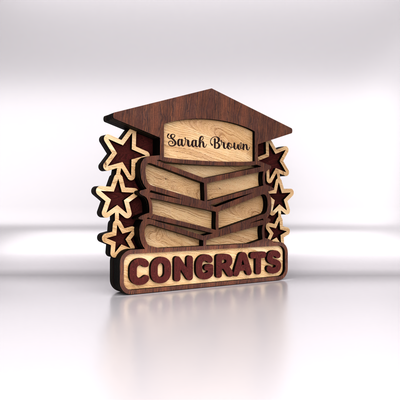 Personalized Grad Stand Decoration with Name - LaserCutano - 004