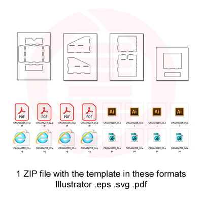 雷射切割 svg 辦公桌整理器向量模板 diy 工藝品 - Daniel San - 005