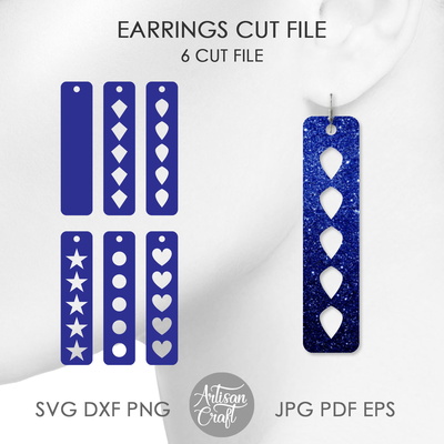 條形耳環激光切割文件 - Artisan Craft - 001