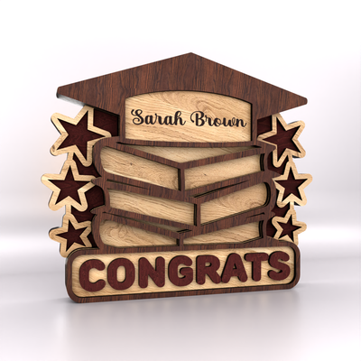 Personalized Grad Stand Decoration with Name - LaserCutano - 002